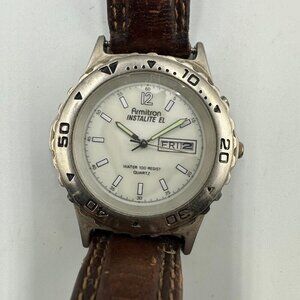 3/$30 Armitron Instalite Watch Men Silver Tone White Dial Backlight Display
